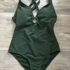NWT Shade & Shore Olive Green Swimsuit